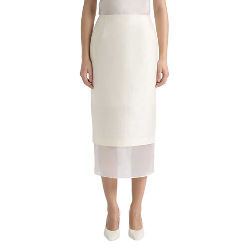 Cue Silk Organza Contrast Midi Skirt